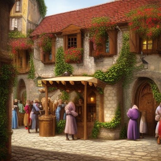 Picturesque Medieval Tavern in Renaissance Style
