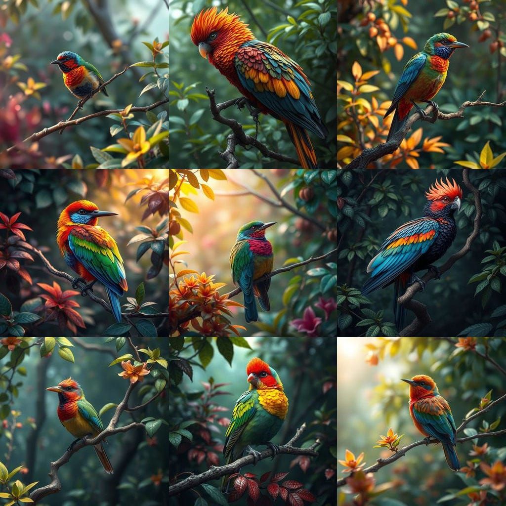 Detailed Matte Painting of a Common Bird