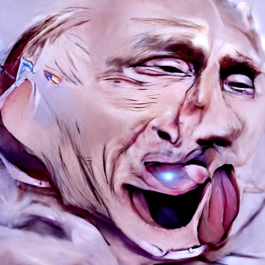 Stylized Ahegao Portrait in Manga Style