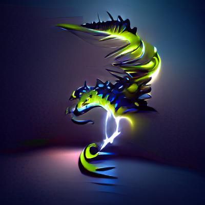 Neon Lightning Dragon in VRay Lighting