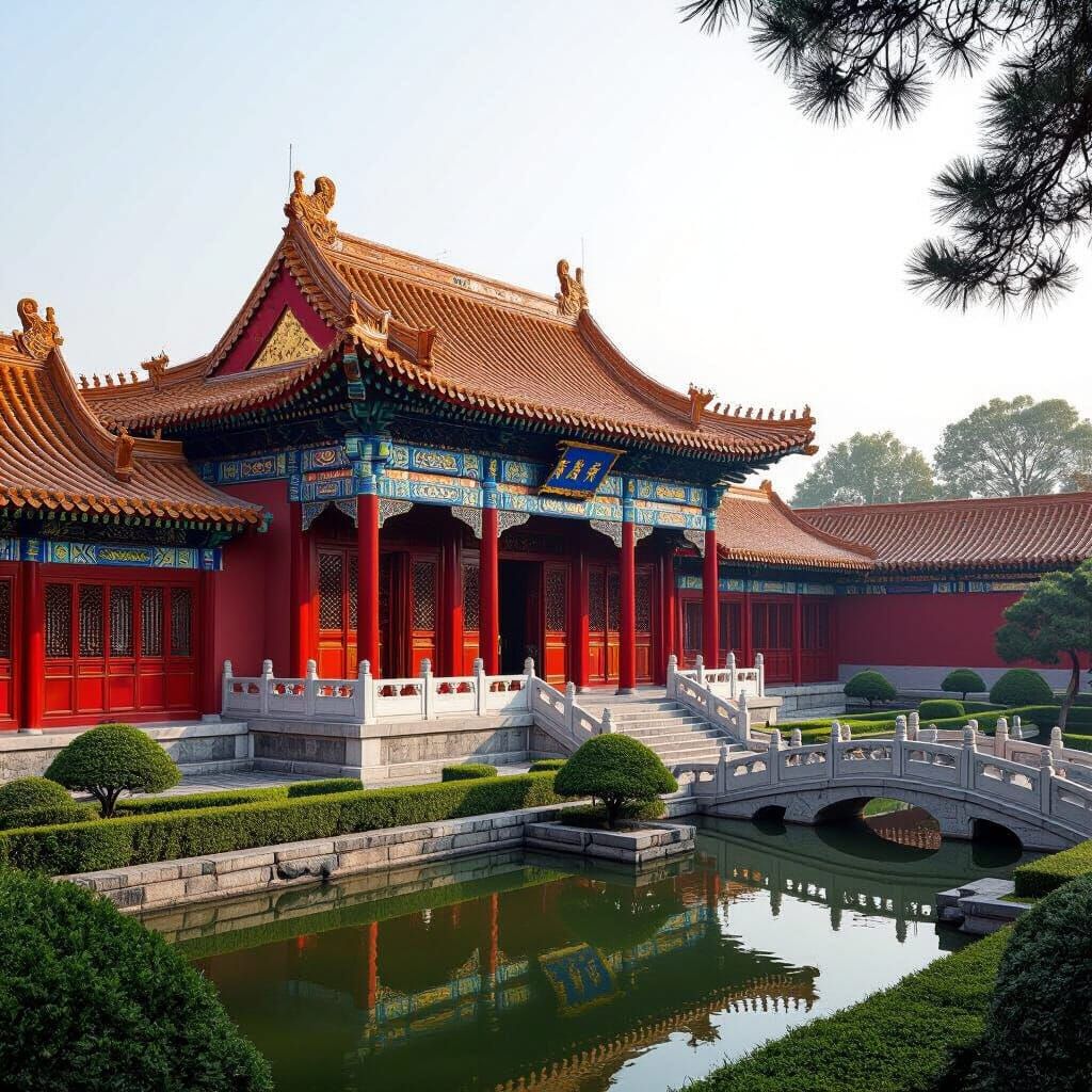 Qing Dynasty Chinese Palace in Traditional Style