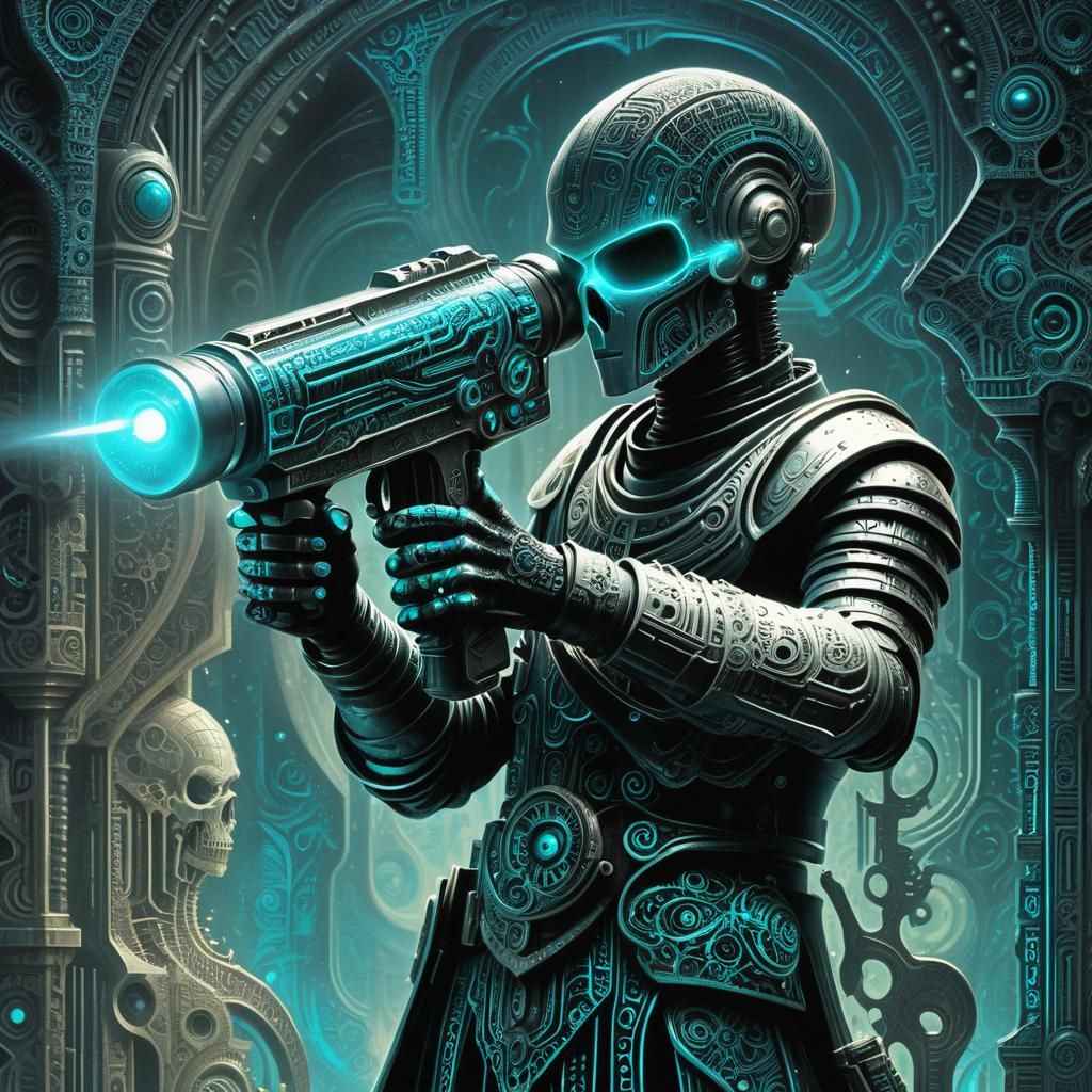 Othello with Raygun in Raygun Gothic Style