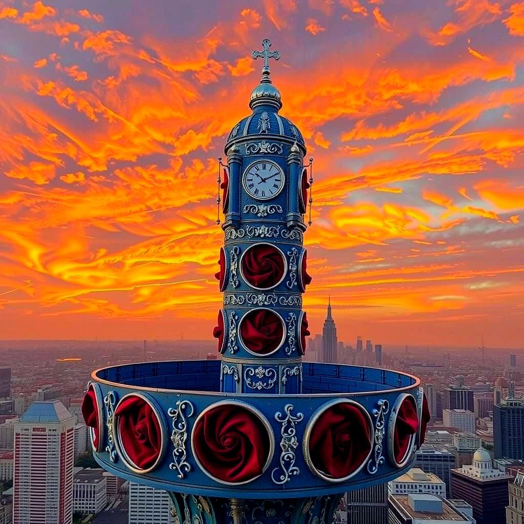 Abstract Swirling Red Forms in Dynamic Motion