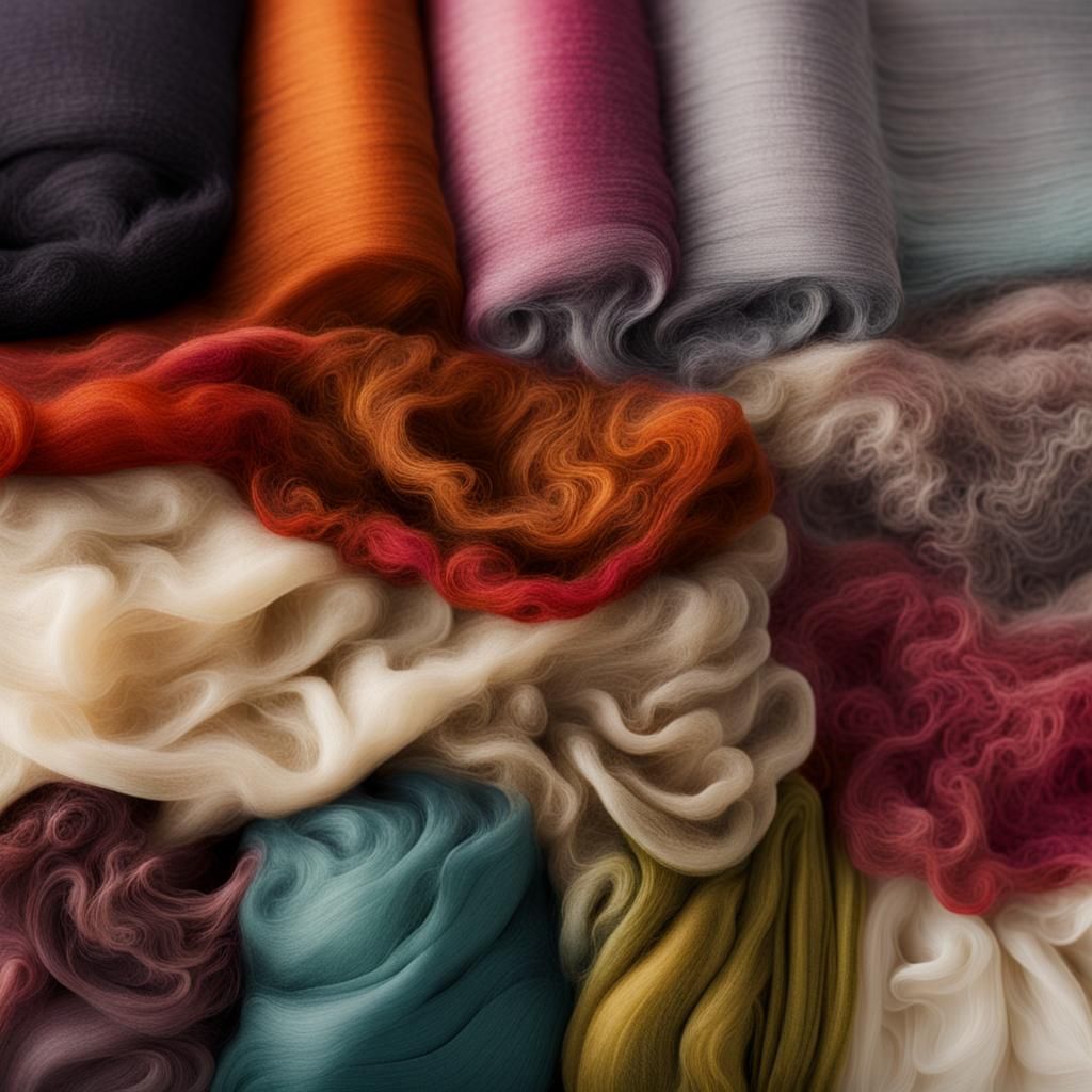 Texture play fabrics, colorful, different from silk to wool,...
