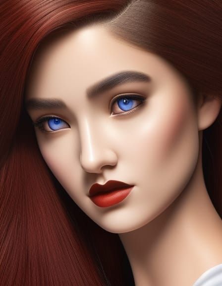 Beautiful Woman Portrait in Academic Art Style