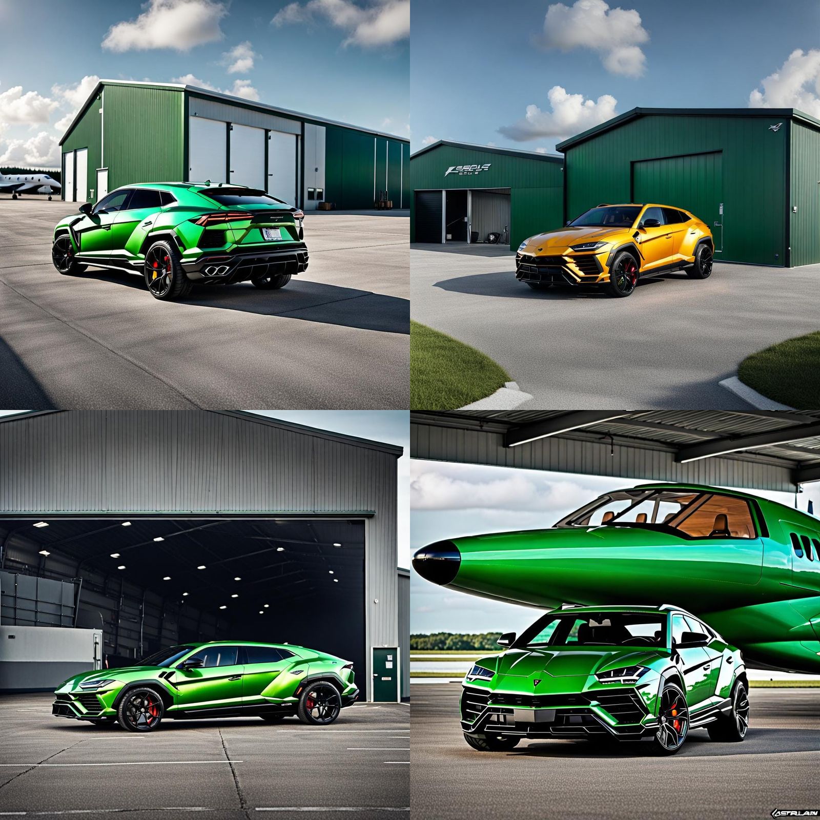 Forest Green Lamborghini Urus and Gulfstream Jet