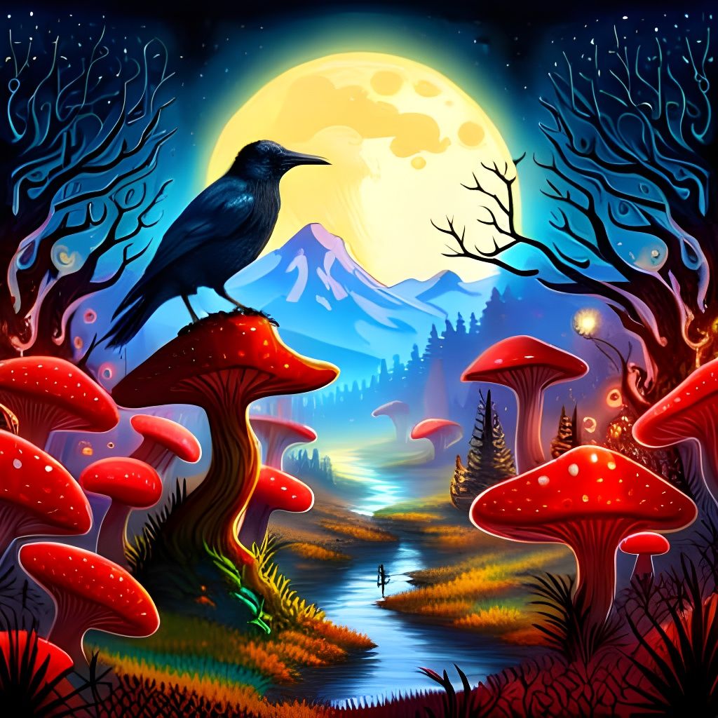 The Watcher of the Enchanted Mushroom Forest
