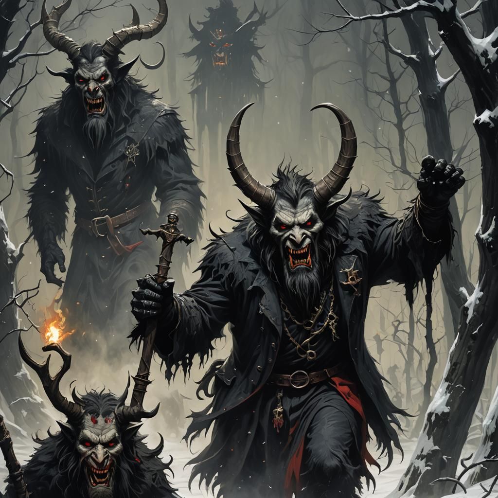 Sinister Krampus in Gothic Style