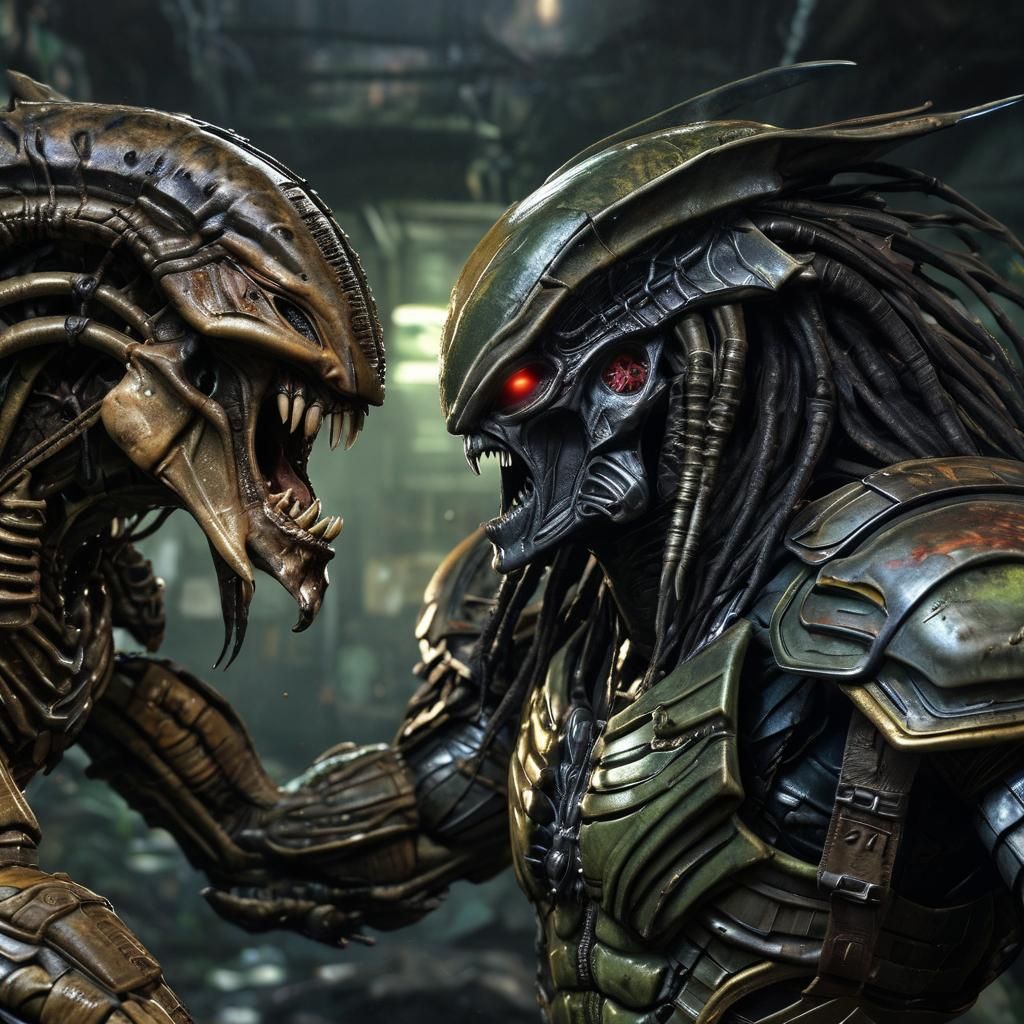 Alien vs Predator: Hyperrealistic Splash Art