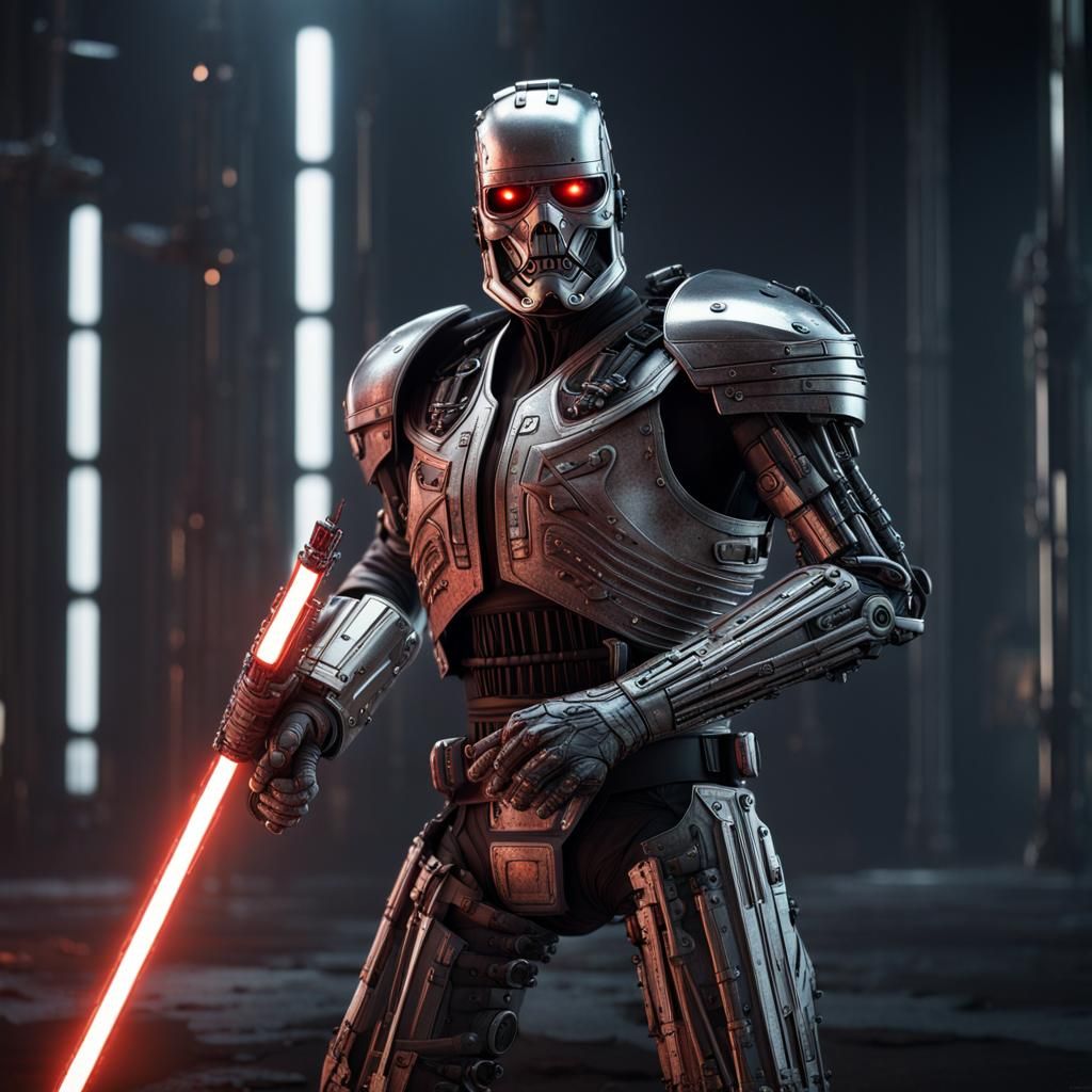 Platinum Armored Robot Warrior with Advanced Weapons