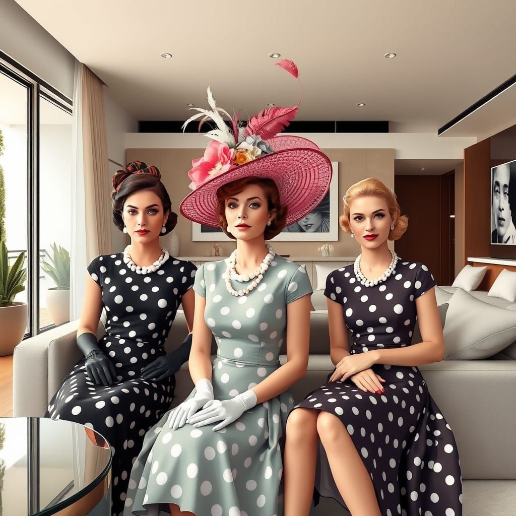 Sophisticated Ladies in 1950s Chic Comic Book Art