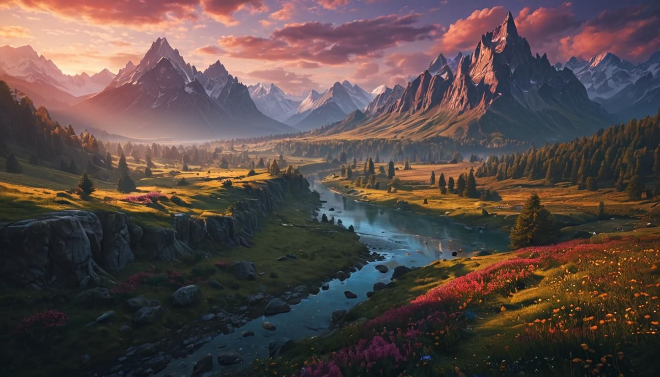 Colorful Landscape: Serene and Magnificent