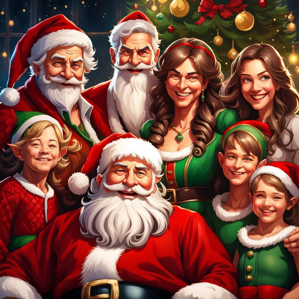 Santa's official family Christmas photo