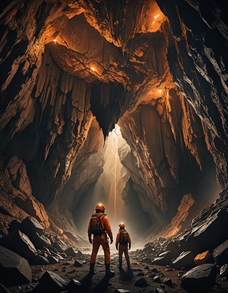 Explorer in Dark Cavern: Digital Matte Painting
