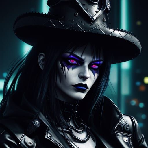 Animal in Cyberpunk Sombrero with Neon Highlights