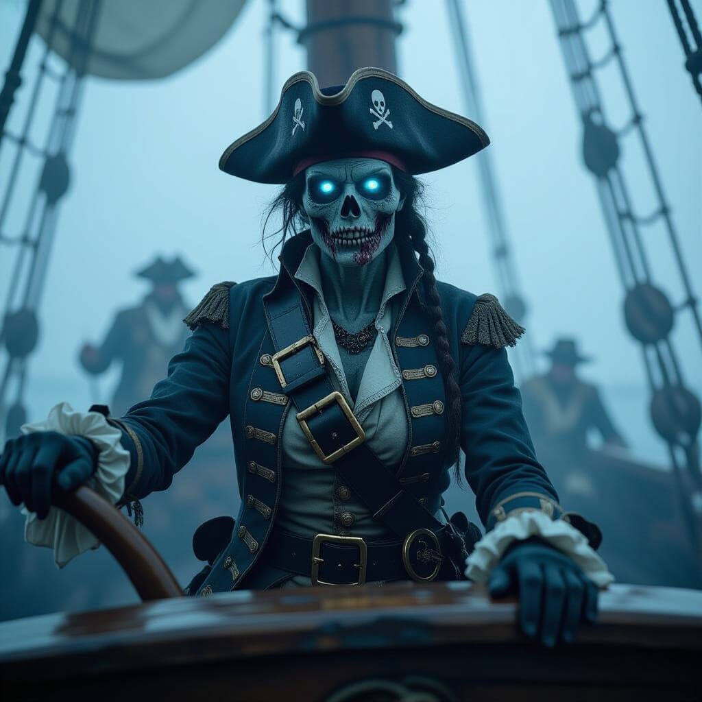 Zombie Pirate Captain on Spectral Galleon