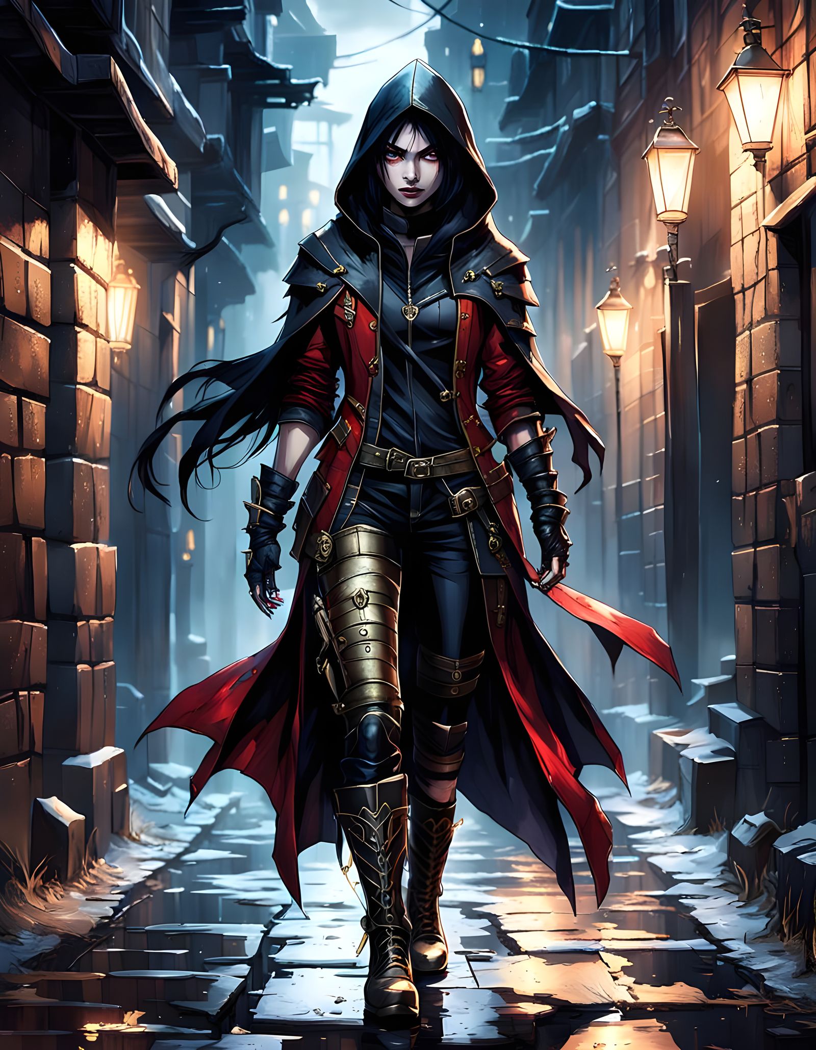 Vampire Assassin in Dark Fantasy Style