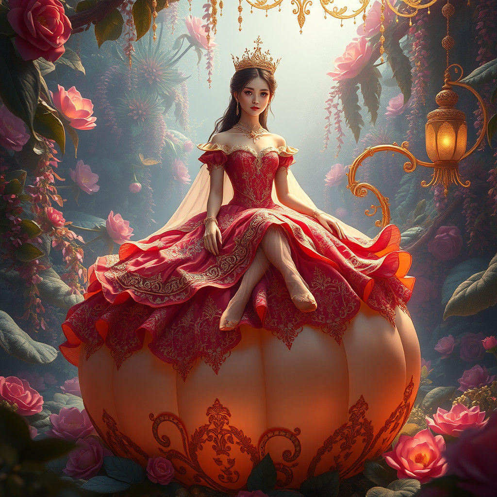 Princess on a Pea in Dreamlike Setting