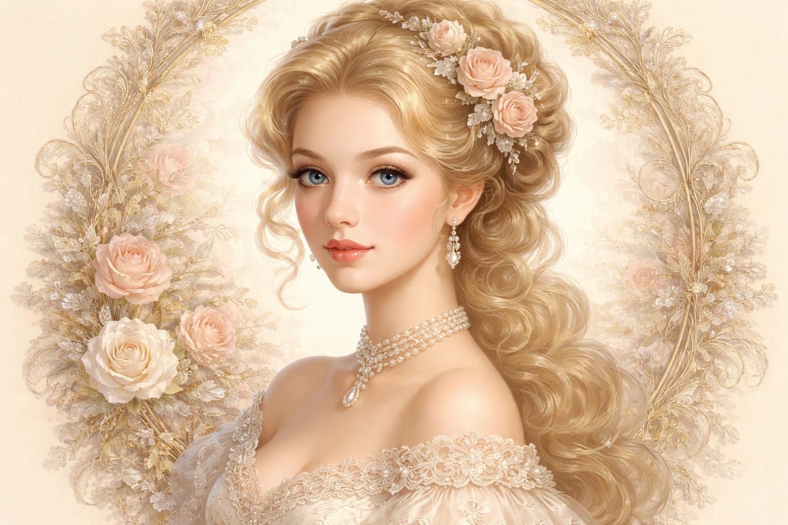 Victorian Lady Portrait in Breck Model Art Style