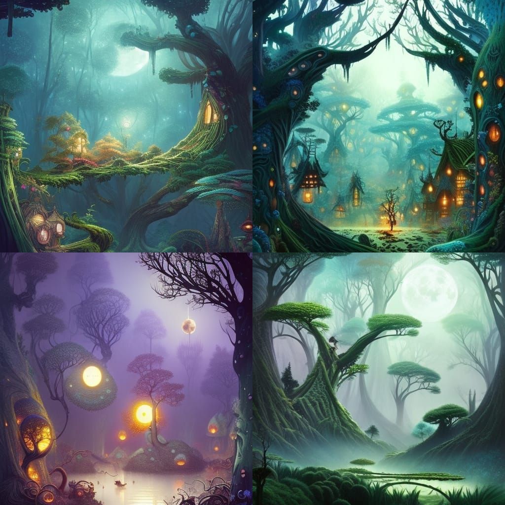 Fairycore Forest: Surrealist Digital Illustration