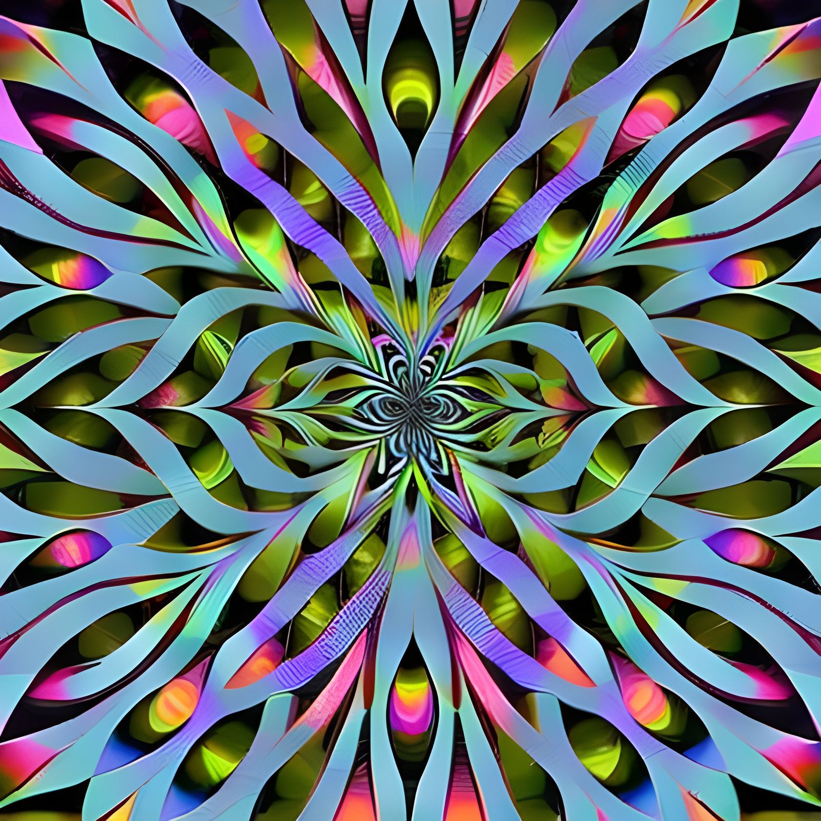 Psychedelic Op Art Mandala with Geometric Illusions