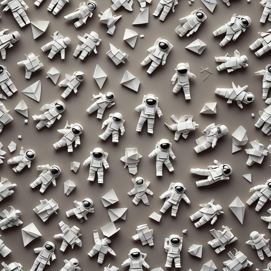 Origami Astronaut Papercraft in 8K Resolution