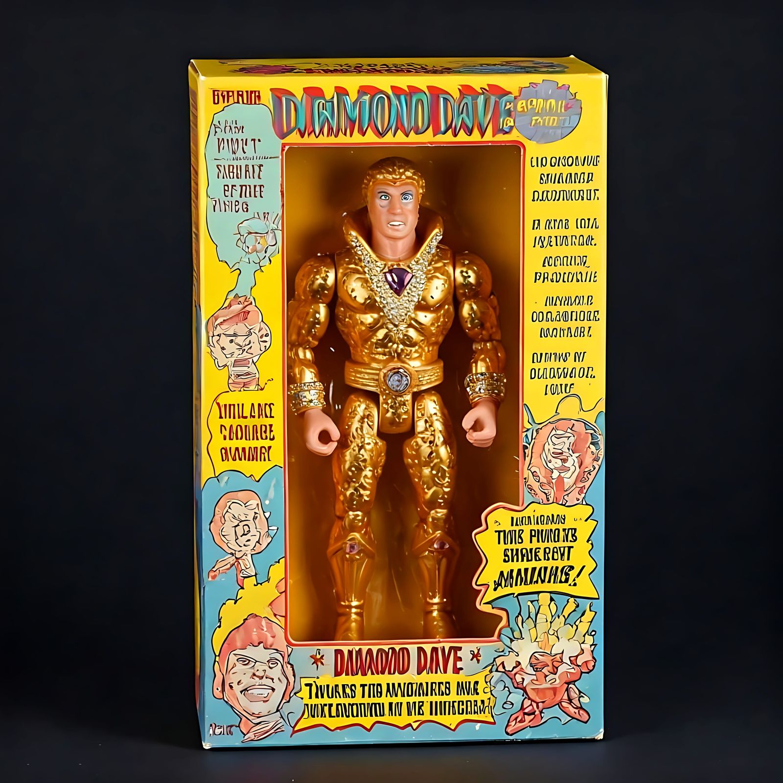 Campy Action Figure Collectible in Vintage-Style Packaging