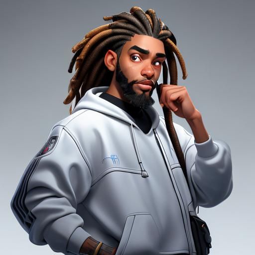 Hip-Hop Male in Detroit Lions Attire, Airbrushed Style