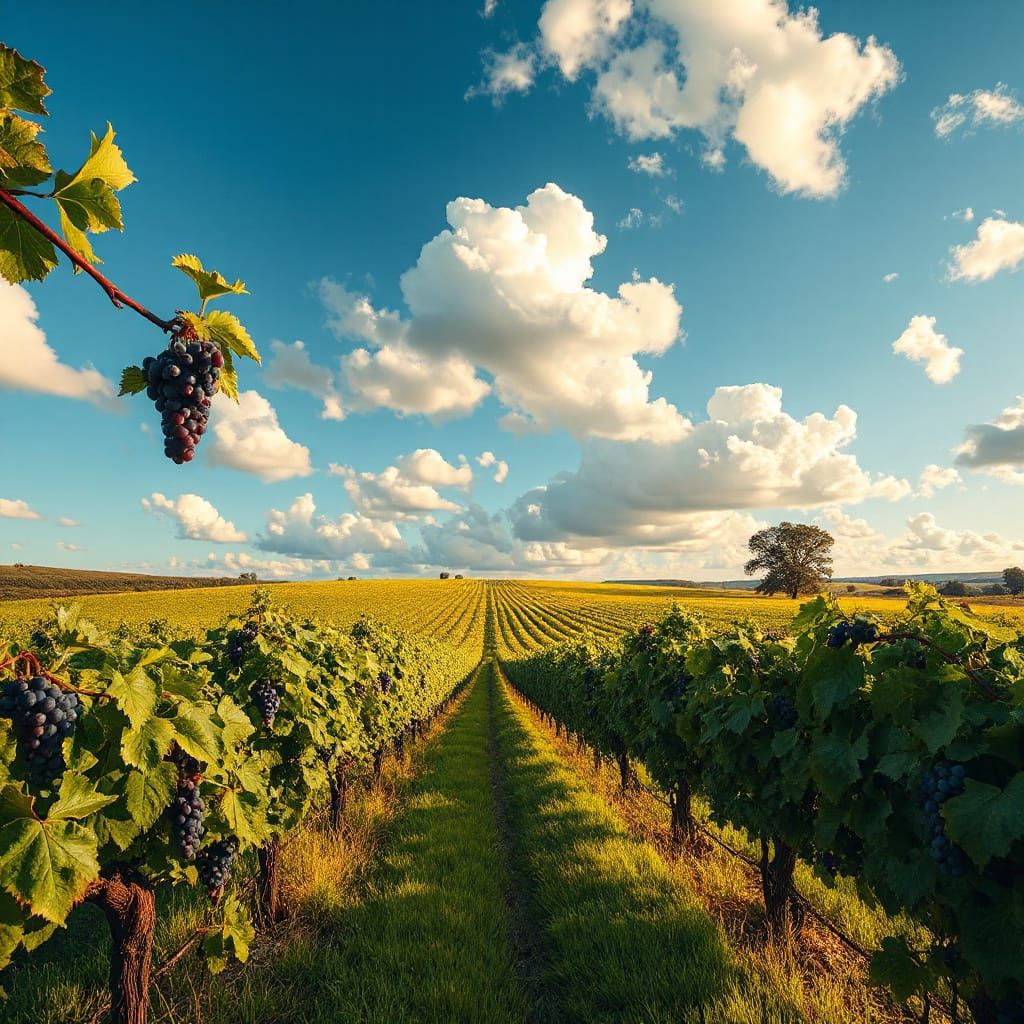 A vineyard on a sunny day
