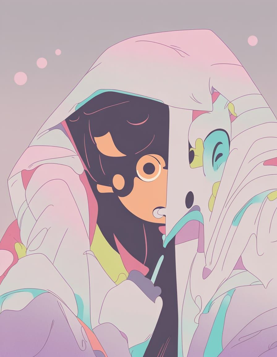 Anime Portrait in Manga Style with Vibrant Colors