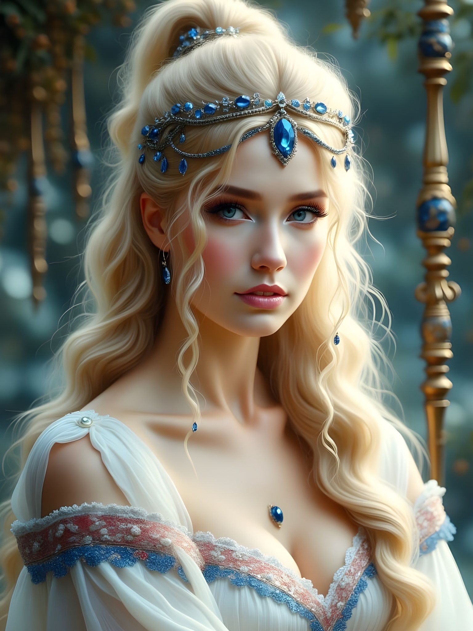 Impasto Oil Painting of a Norse Goddess of Love