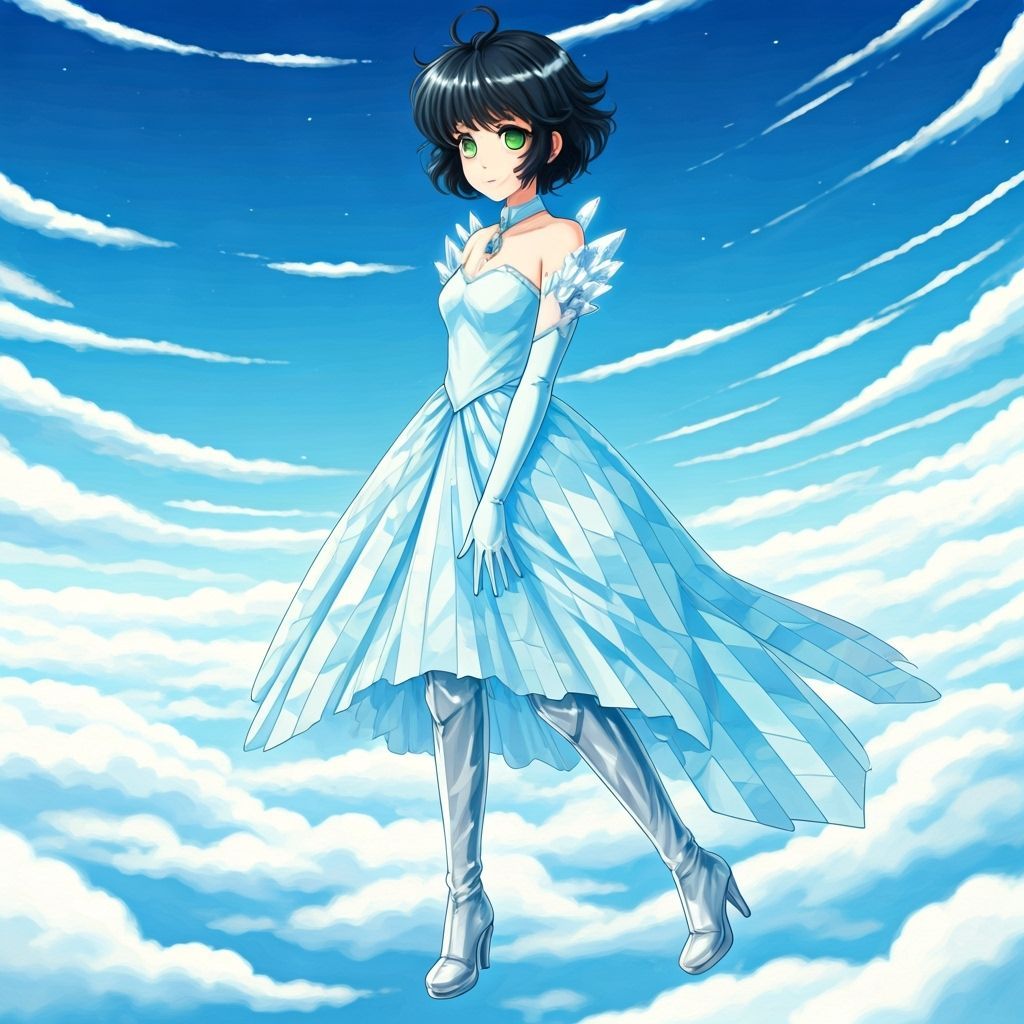 Air Elemental Girl in Manga Anime Style