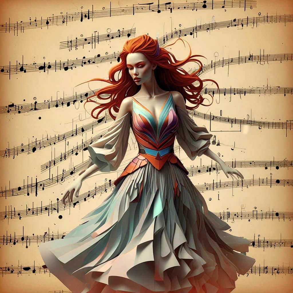 Abstract Face with Raindrop Ripples in Toon Style