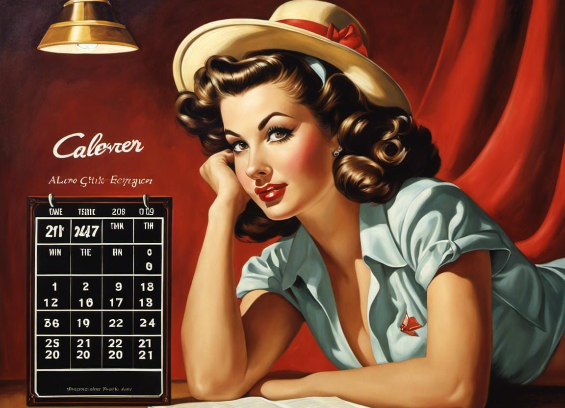 Vintage Pinup Girl Illustration