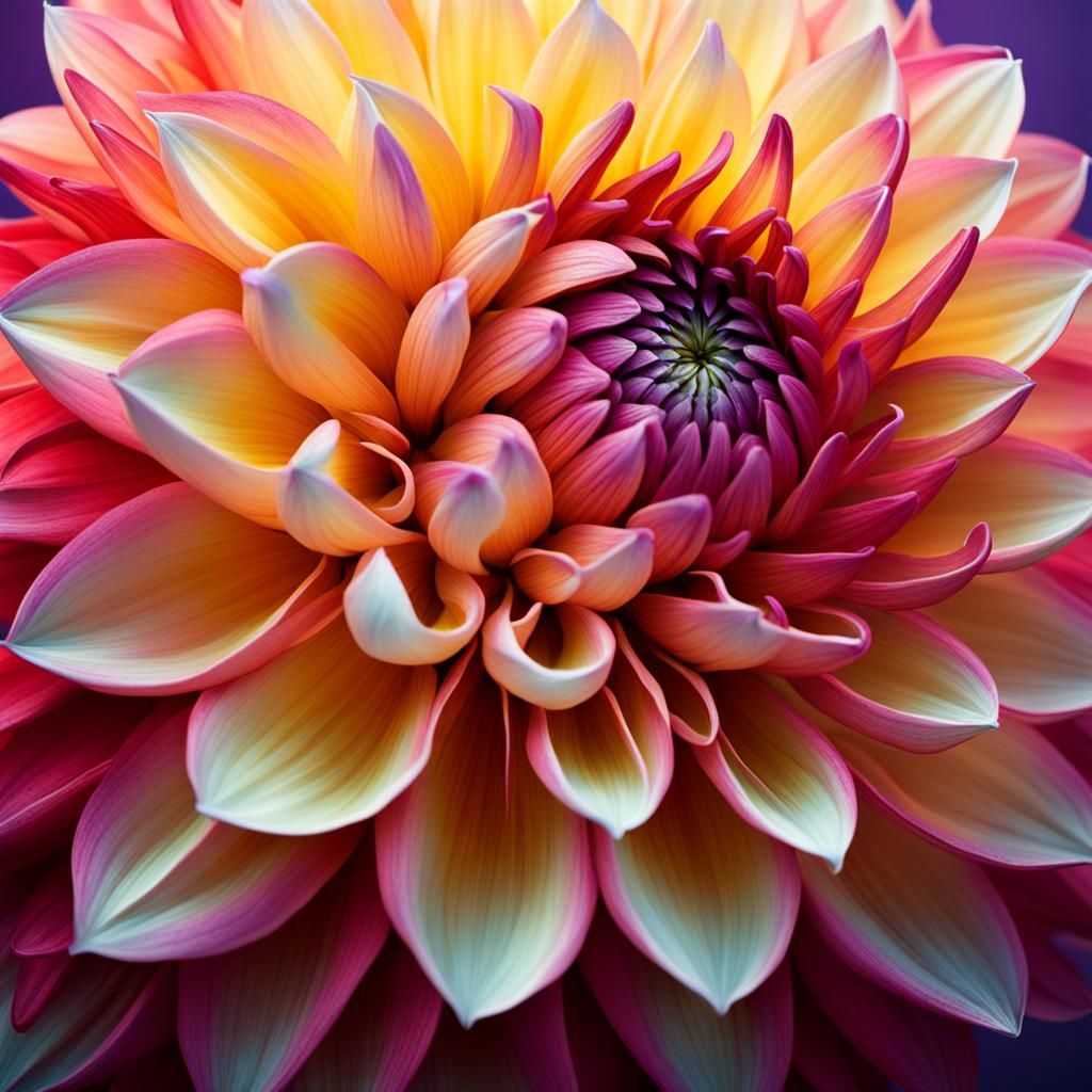 Hyperrealistic Dahlia Splash Art Concept