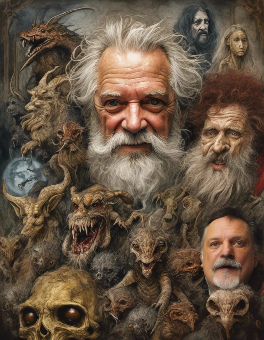 Cryptid Taxidermist Portrait in a Fantasy Art Style