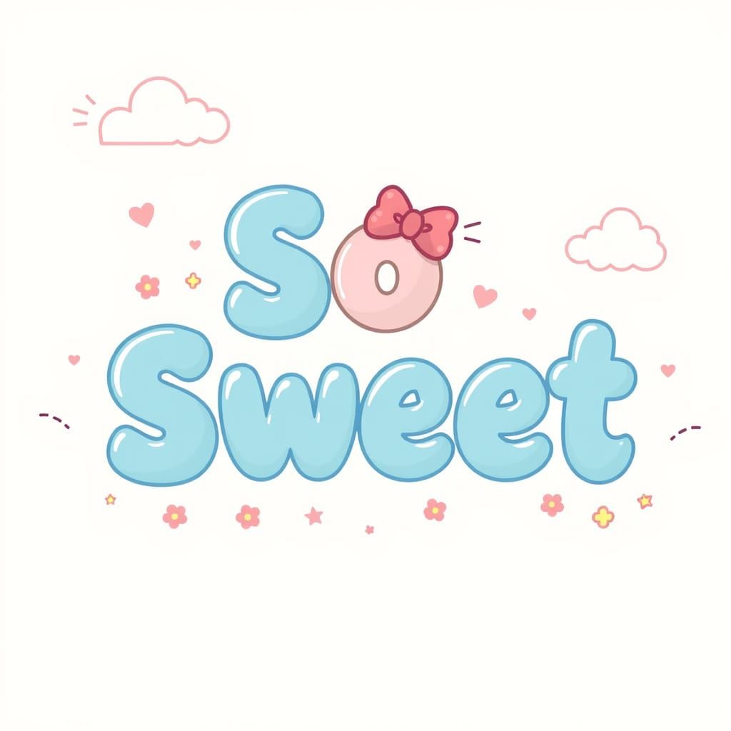 Sweet So Kawaii Typography Design with Rounded Fonts