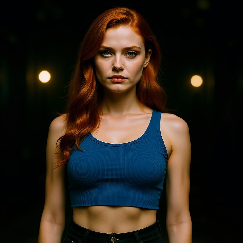 Cinematic Portrait of a Redhead in Moody Lighting
