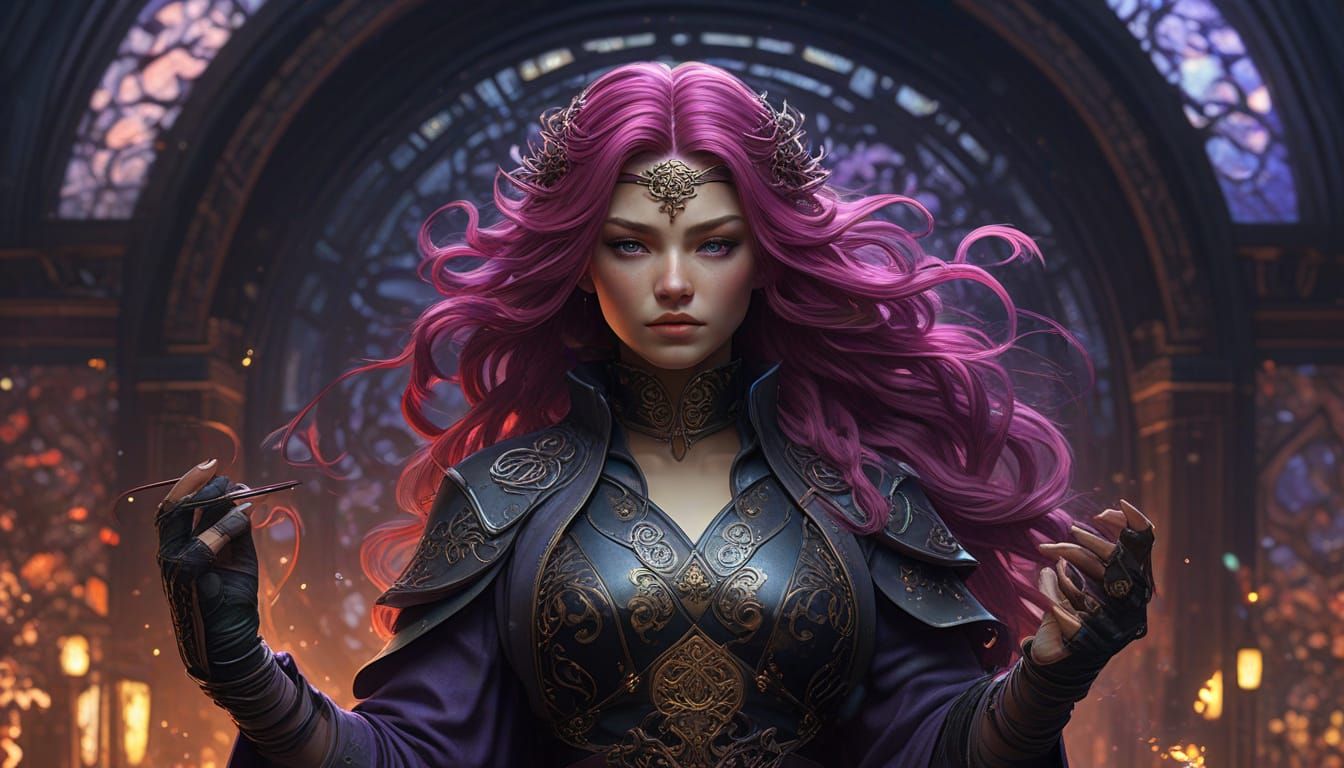 Mystical Female Ninja in Dark Fantasy