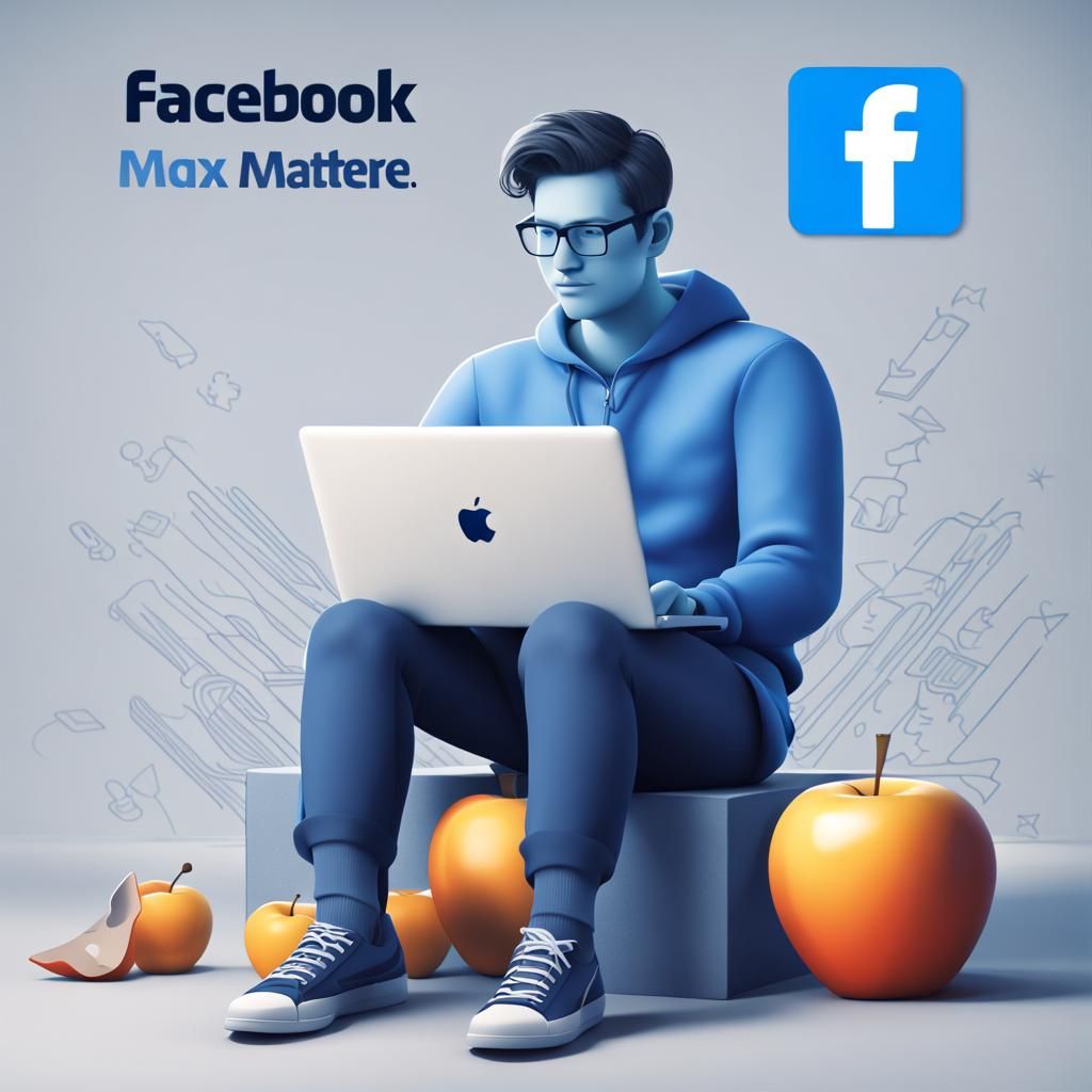 Digital Marketer with MacBook and Social Media Logo