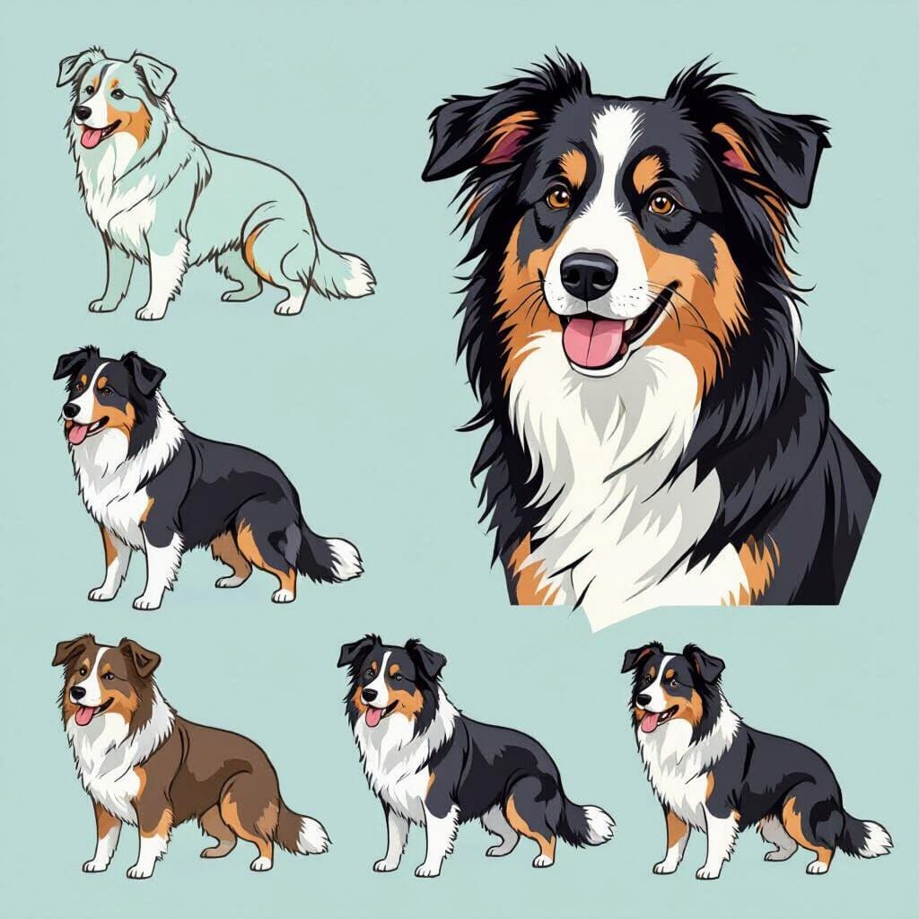 Step-by-Step Border Collie Drawing Tutorial Infographic