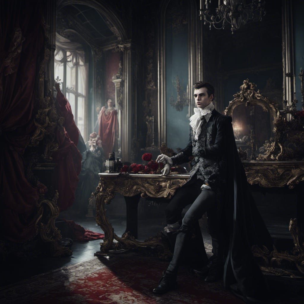 Getting ready for the vampire masked ball in Versailles