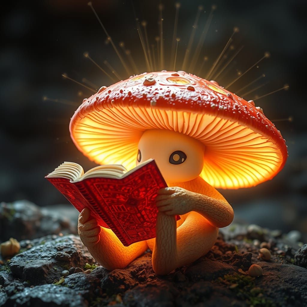 Enchanted Fungal Scholar