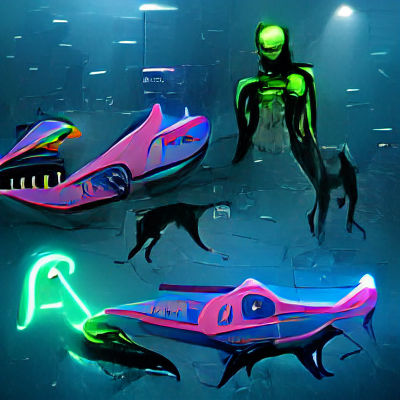 Surreal Alien Swim with Robot Sharks