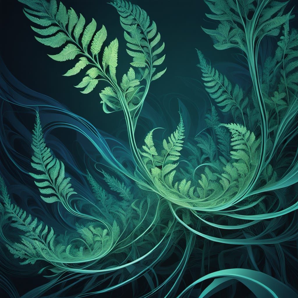 Vibrant Fractal Wave Form in Deep Blue Hues