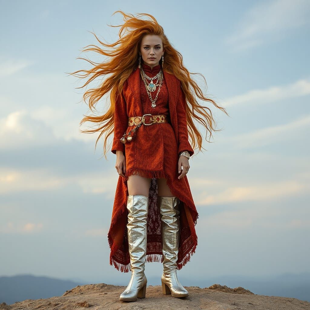 Extravagantly Dressed Polymath in Hyperrealism