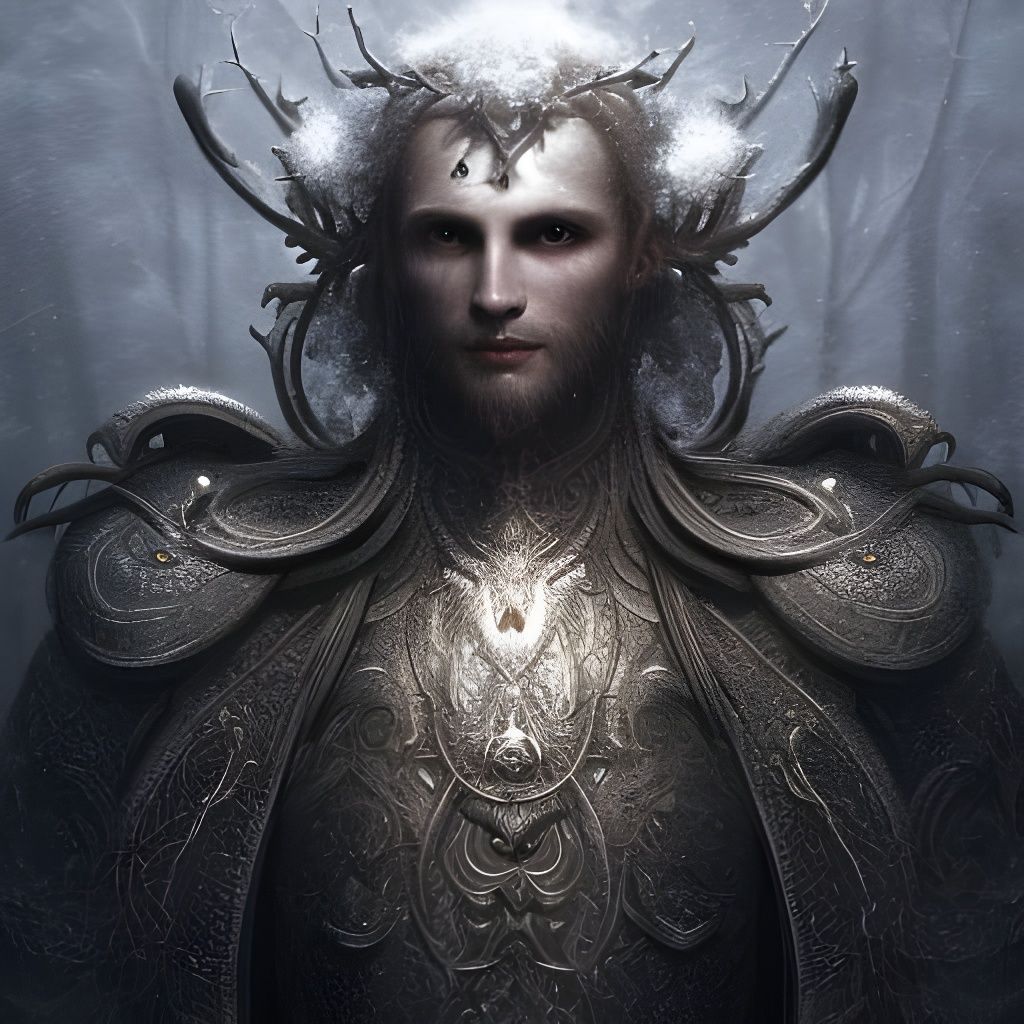 Dark Fantasy Portrait of Snowy Mangrove King