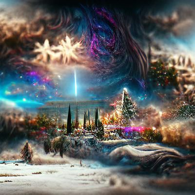 Cosmic Christmas: A Maximalist Digital Painting