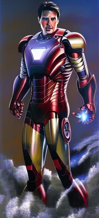 Superior Iron Man in Comic Book Art Style