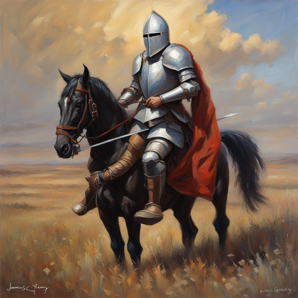Knight of Time: Oil Painting in Gurney Style